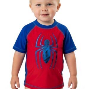 Marvel Spider-Man Boys UPF 50+ Wearable Sunblock Rash Guard Swim Shirt(2T) NWT